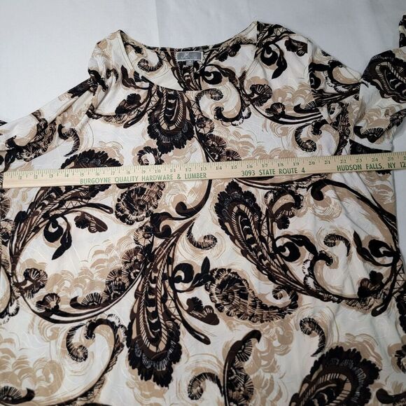 JM Collection Tunic Top Womens 2X Textured Stretch Flowy Pausley Office Career - Picture 6 of 13